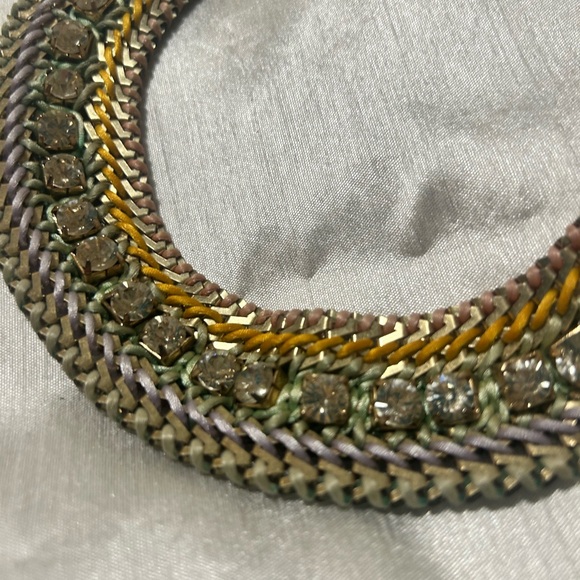 Multicolor Woven necklace with Rhinestones - Picture 5 of 8